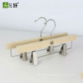 popular laminated wood pants hanger trounser metal clips hangers